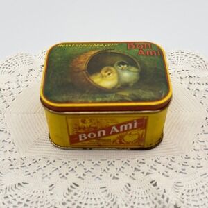 Bon Ami Tin Yellow Vintage Bristolware Chick Advertising Small Collectible Kitch